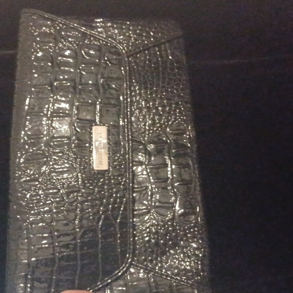 Black crocodile texture evening bag.. brand nine west